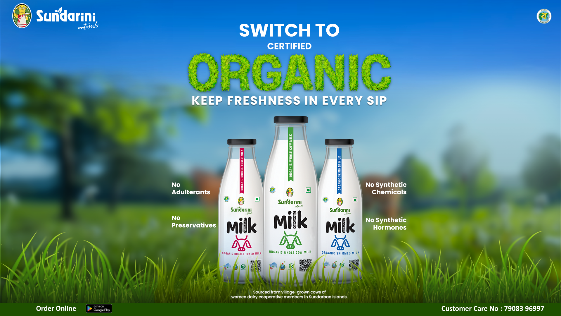 Best organic milk in kolkata Organic Milk from sundarban